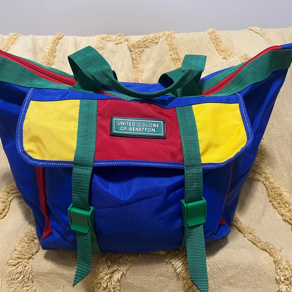 United Colors Of Benetton Red and Green Travel Bag